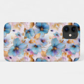 Schöne blaue Blumen Alkohol Tinte Pastel Case-Mate iPhone Hülle (Rückseite (Horizontal))