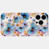 Schöne blaue Blumen Alkohol Tinte Pastel Case-Mate iPhone Hülle (Rückseite (Horizontal))