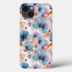 Schöne blaue Blumen Alkohol Tinte Pastel Case-Mate iPhone Hülle