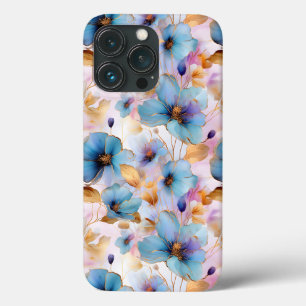 Schöne blaue Blumen Alkohol Tinte Pastel Case-Mate iPhone Hülle