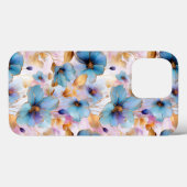 Schöne blaue Blumen Alkohol Tinte Pastel Case-Mate iPhone Hülle (Rückseite (Horizontal))