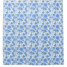 schöne blaue Blumen Design Geschenkmuster für sie Duschvorhang