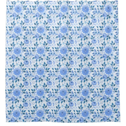 schöne blaue Blumen Design Geschenkmuster für sie Duschvorhang (Vorderseite)