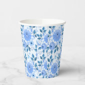 schöne blaue Blumen Design Geschenkmuster für sie Pappbecher (Links)