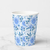 schöne blaue Blumen Design Geschenkmuster für sie Pappbecher (Rechts)