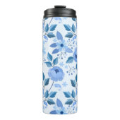 schöne blaue Blumen Design Geschenkmuster für sie Thermosbecher (Vorderseite)