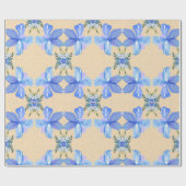 Schöne blaue Blumen Geschenkpapier (Flach)