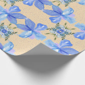 Schöne blaue Blumen Geschenkpapier (Ecke)