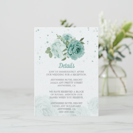 schöne blaue Blumen Grünpflanzen botanisch Begleitkarte (Stehend Vorderseite)