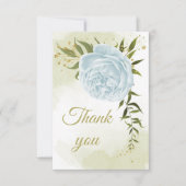 schöne blaue Blumen Grünpflanzen botanisch Dankeskarte (Vorderseite)