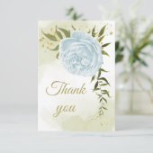 schöne blaue Blumen Grünpflanzen botanisch Dankeskarte (Stehend Vorderseite)