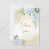 schöne blaue Blumen Grünpflanzen botanisch Dankeskarte (Vorderseite)