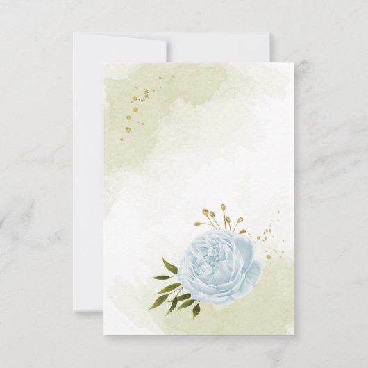 schöne blaue Blumen Grünpflanzen botanisch Dankeskarte (Rückseite)