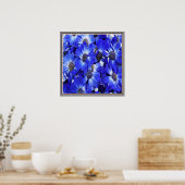 Schöne blaue Blumen Poster (Küche)