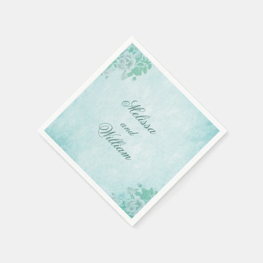 Schöne blaue Blumen Serviette (Ecke)