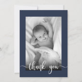 Schöne blaue Blumentaufen Vielen Dank Karten (Rückseite)