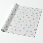 Schöne blaue Creme-Blumen-Geburtstag Geschenkpapier (Ungerollt)