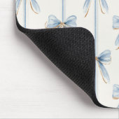 Schöne blaue Creme-Schleifen Mousepad (Ecke)