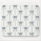 Schöne blaue Creme-Schleifen Mousepad (Vorne)