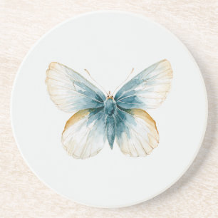 Schöne Blaue Creme-Schmetterling Getränkeuntersetzer