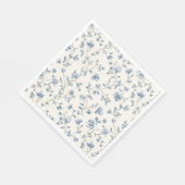 Schöne blaue cremefarbene Blumen Serviette (Ecke)