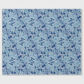 Schöne blaue Damast Geschenkpapier (Flach)