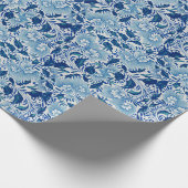 Schöne blaue Damast Geschenkpapier (Ecke)