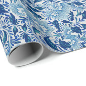 Schöne blaue Damast Geschenkpapier (Rolleneckpunkt)