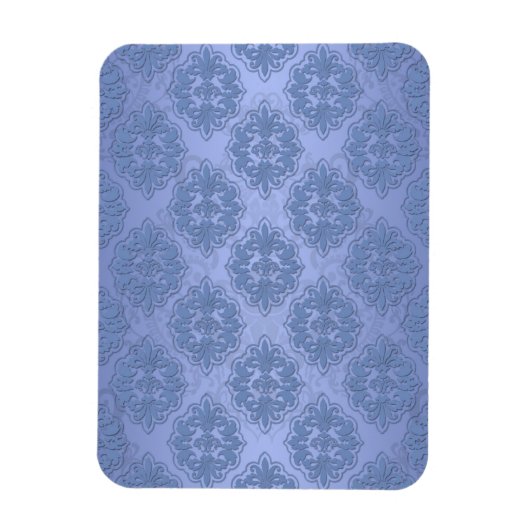 Schöne blaue Damast Magnet (Vertikal)