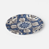 Schöne blaue Delft-Papiertafel Pappteller (Schrägansicht)