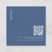 Schöne blaue Details mit QR Code Wedding Begleitkarte (Vorderseite)