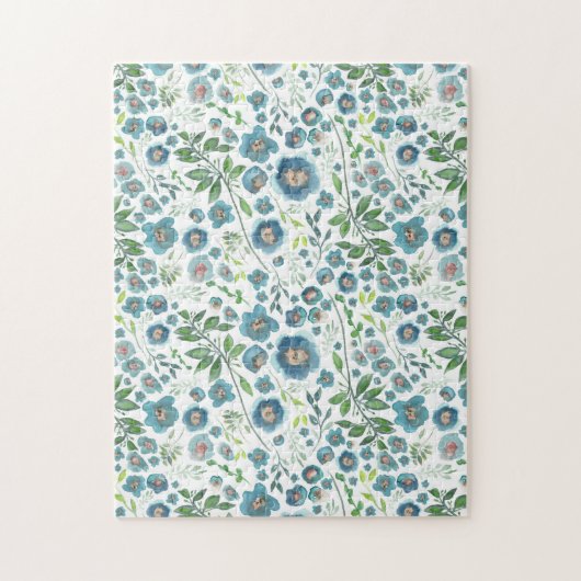Schöne blaue Elegante Blume Puzzle (Vertikal)