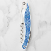 Schöne blaue Fliesen Kellnermesser (Vorderseite)