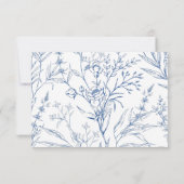 Schöne blaue Floral Wedding Gast Detail (Rückseite)