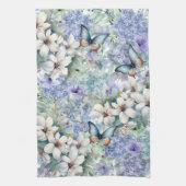 Schöne blaue Florals & Schmetterlinge Geschirrtuch (Vertikal)