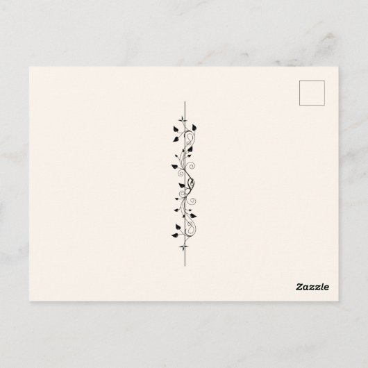 Schöne blaue Flügel Weinreben und Blätter Postkarte (Rückseite)