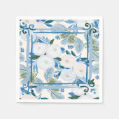 Schöne blaue Foliage-Winterhochzeit Serviette (Vorderseite)