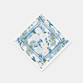 Schöne blaue Foliage-Winterhochzeit Serviette (Ecke)