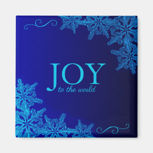 Schöne blaue Freude am World Snowflake Magnet