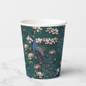 Schöne blaue Friedhöfe & Magnolien Blume Aquamarin Pappbecher (Rückseite)