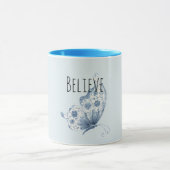 Schöne blaue Glaubeschmetterling Tasse (Zentrum)