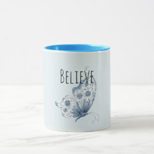 Schöne blaue Glaubeschmetterling Tasse