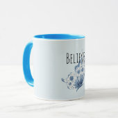 Schöne blaue Glaubeschmetterling Tasse (Vorderseite Links)