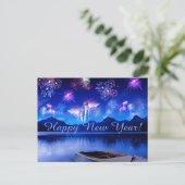 schöne blaue glückliche Postkarte (Stehend Vorderseite)