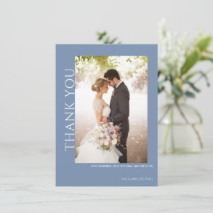 Schöne blaue Hochzeit Dankeskarte