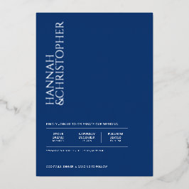 Schöne blaue Hochzeit Folieneinladung