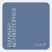 Schöne blaue Hochzeit Quadratischer Aufkleber (Vorderseite)