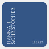 Schöne Blaue Hochzeit Quadratischer Aufkleber (Vorderseite)