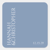 Schöne blaue Hochzeit Quadratischer Aufkleber (Vorderseite)