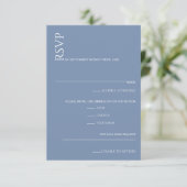 Schöne blaue Hochzeit RSVP Karte (Stehend Vorderseite)